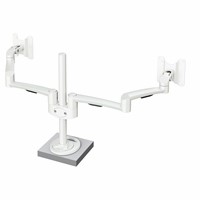 Hold Dual Monitor Arm 28 - 2×14 kg, grommet mounting, white